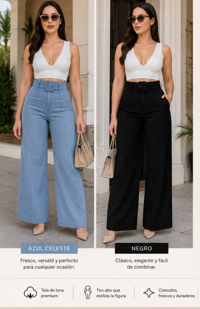 PANTALON PALAZO LONA