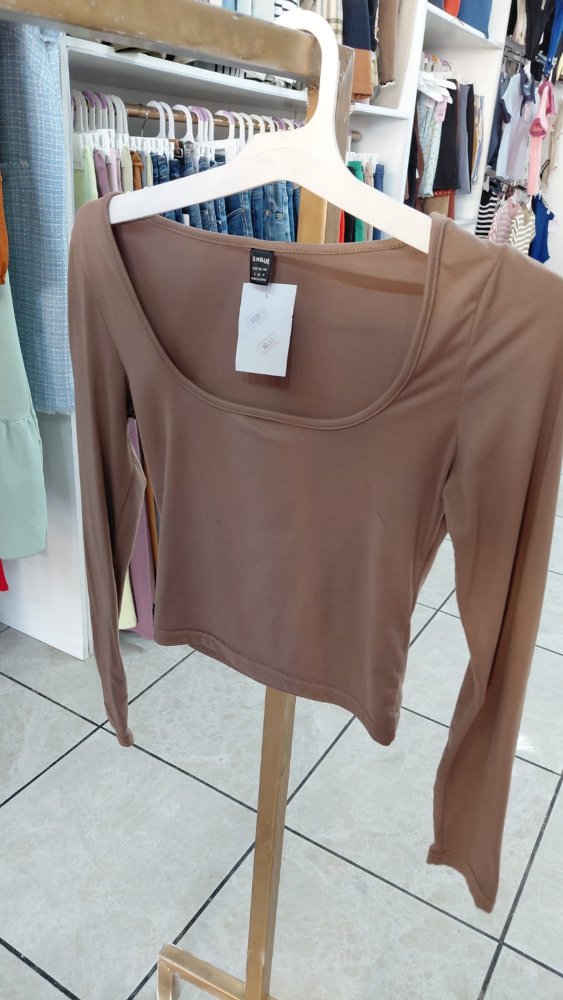 BLUSA ALICRADA CAFE
