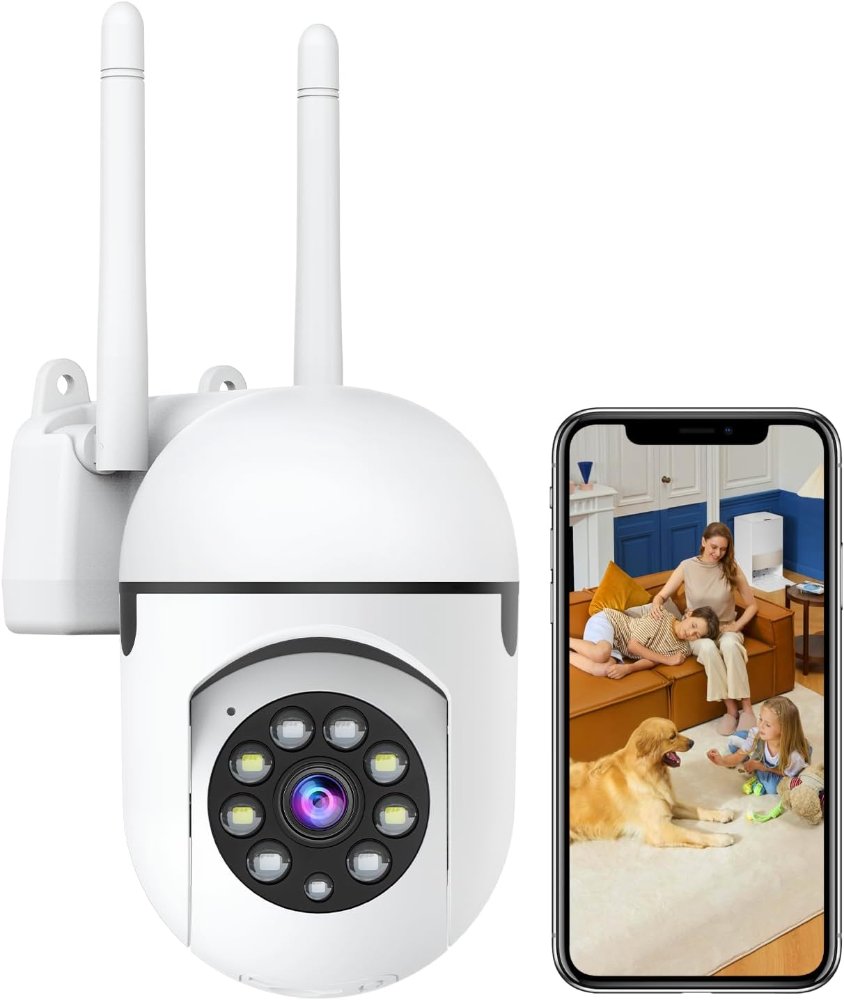 JAIOTlink - Cámara de seguridad 1080P con cable, monitor para bebés con panorámica 360°, audio bidireccional, visión nocturna a color, detección AI, almacenamiento en SD/nube, WiFi 2.4G/5GHz, cámara