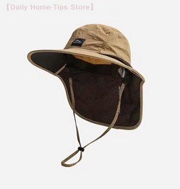 Sombrero ala ancha Safari Pesquero Capa Protección UV Cuello