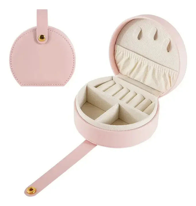 Mini Estuche Joyero Organizador de Joyas para Viaje de Cuero