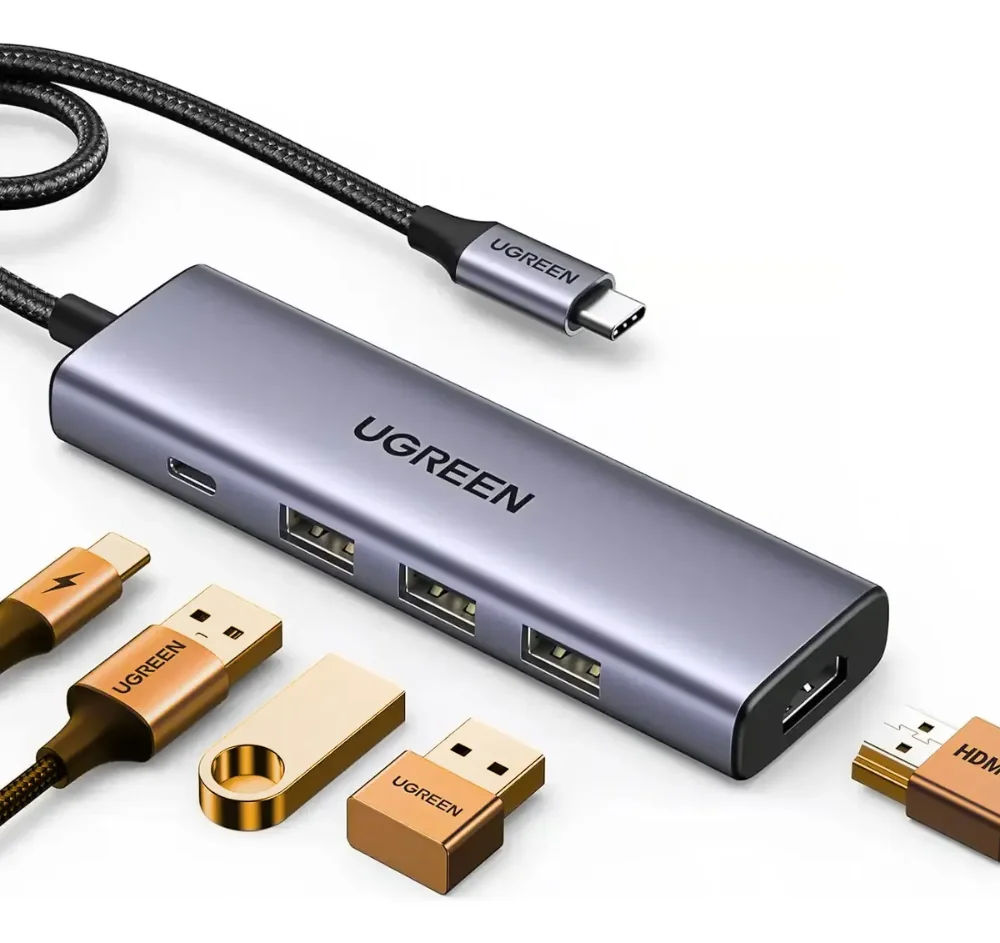 Adaptador USB-C 5 en 1 UGREEN Multipuerto HDMI USB 3.0 y 2.0