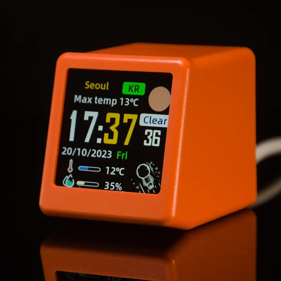 Mini estación de reloj Digital meteorológica de escritorio WiFi súper genial con dispositivo de pantalla LCD IPS para decoración