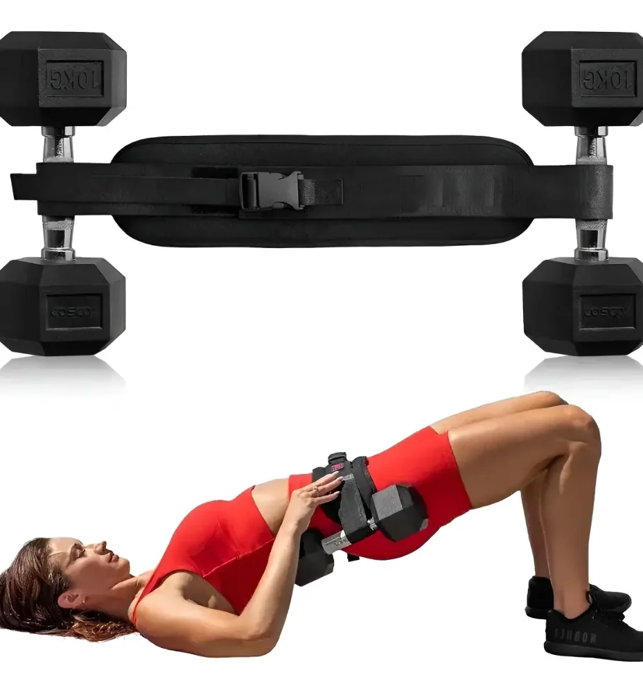 Cinturón Hip Thrust Empuje Cadera Correa Glúteos Mancuernas