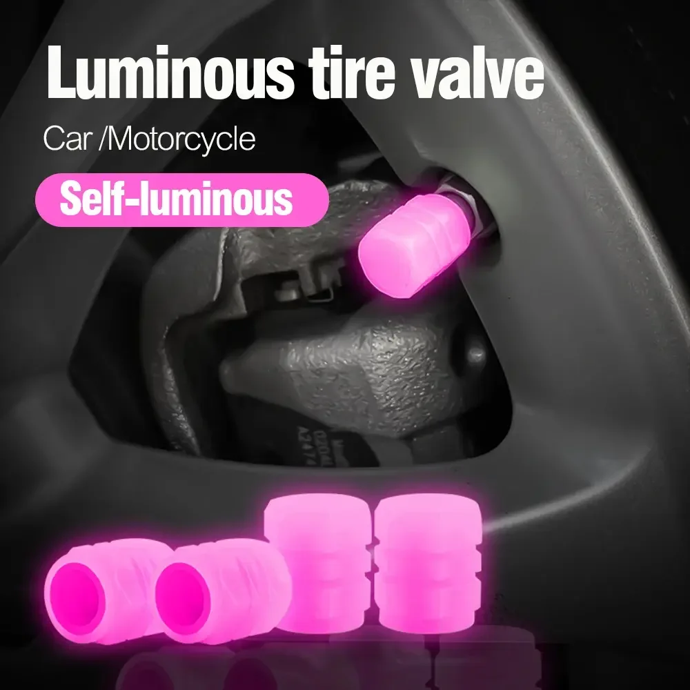 Tapa Válvula 4und Neumático Llanta Fluorescente Carro y Moto