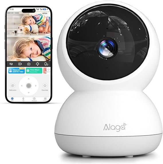 Cámara Seguridad Interior 3k 360° Alexa Google Mascotas