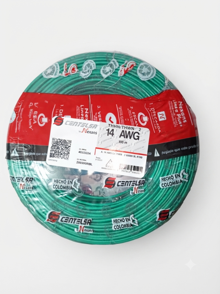 CABLE AISLADO VERDE 14AW