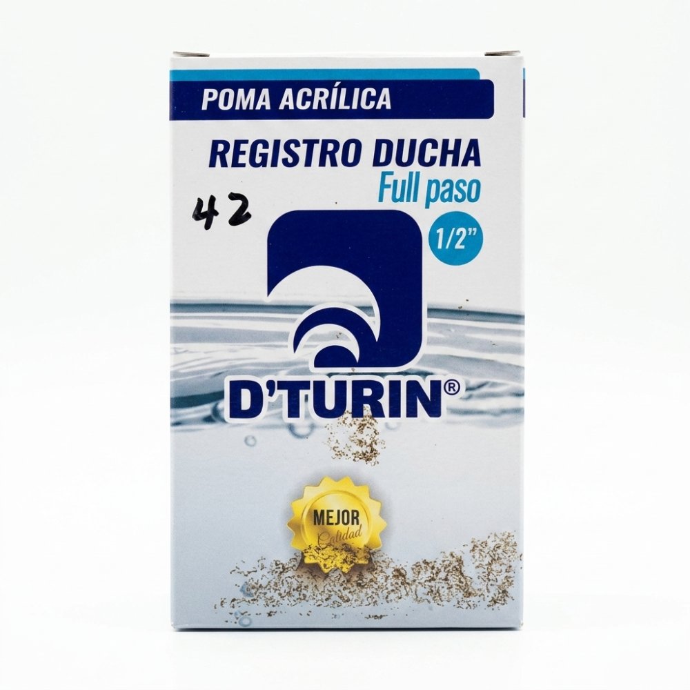 REGISTRO DUCHA POMA ACRILICA FULL PASO 1/2" D'TURIN