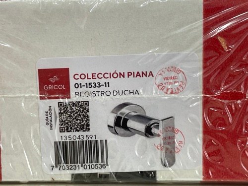 REGISTRO DUCHA CROMO - PIANA - 01-1533-11 GRICOL