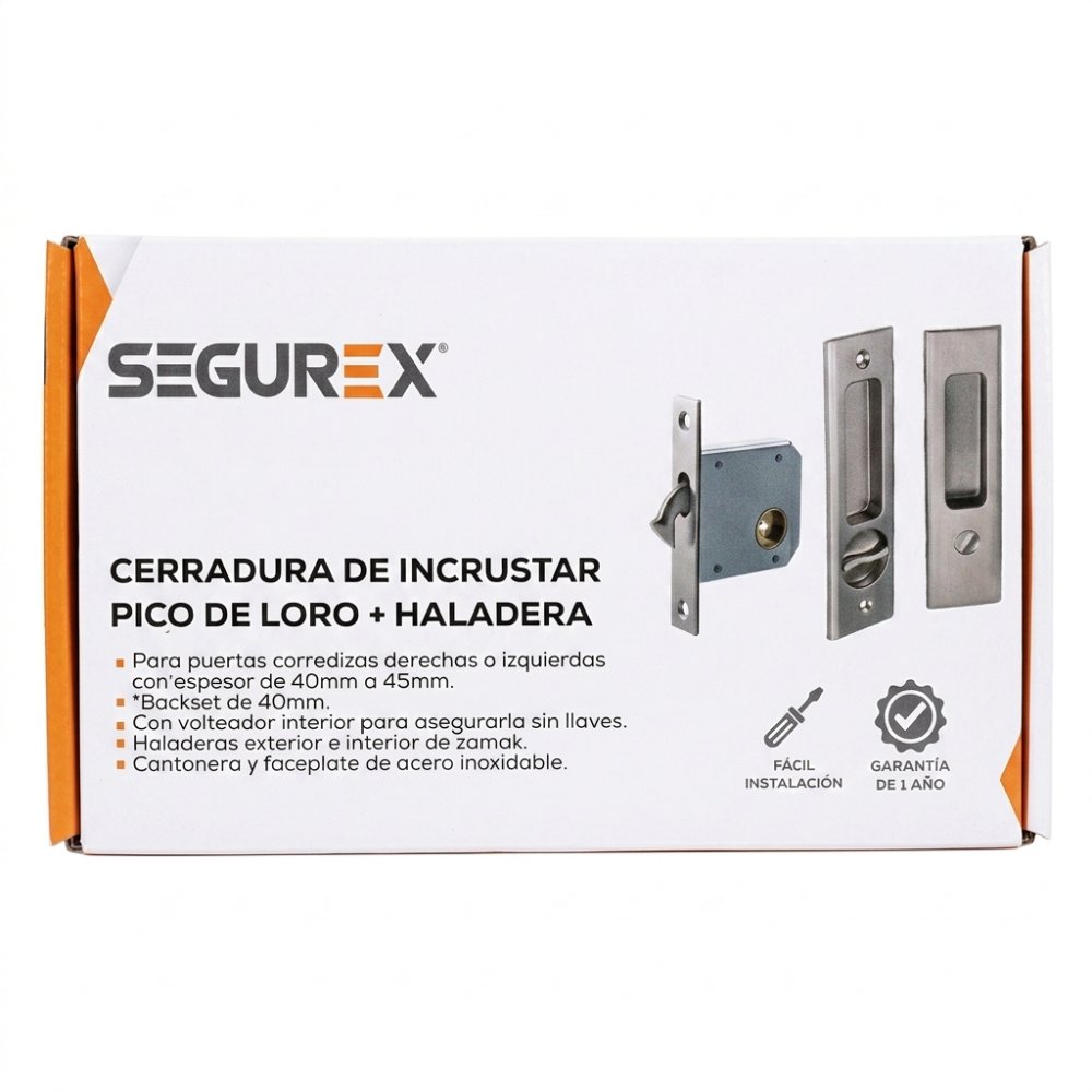 CERRADURA DE INCRUSTAR  PICO DE LORO DE INCRUSTAR  + HALADERA