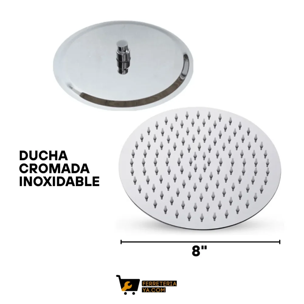 DUCHA REDONADA CROMADA - 8” MERCURY