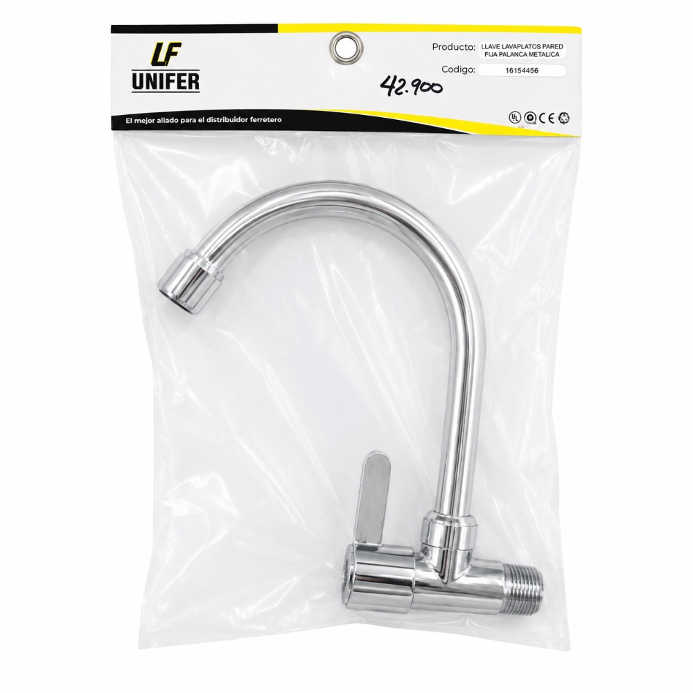 LLAVE LAVAPLATOS PARED RIGIDA LF UNIFER