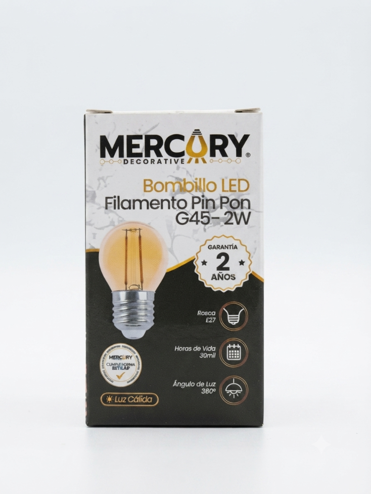 BOMBILLO LED FILAMENTO PIN PON G45 2W IBL41