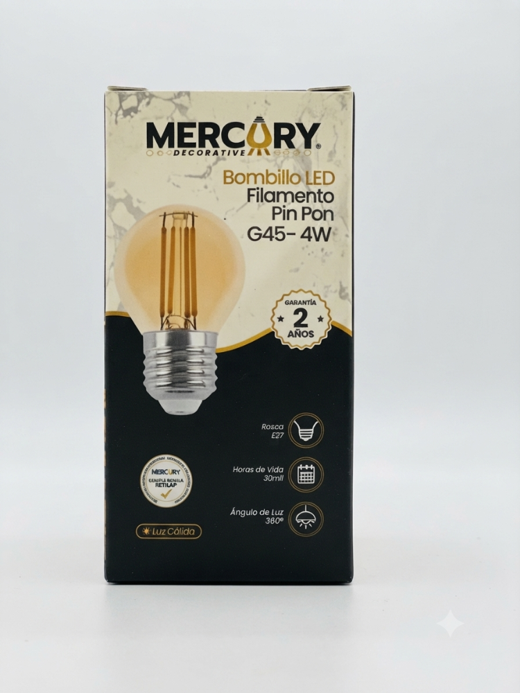 BOMBILLO LED FILAMENTO PIN PON G45 4W IBL24