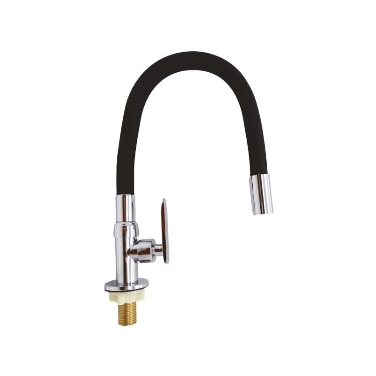 LLAVE LAVAPLATOS MESON FLEXIBLE ENCAUCHETADA NEGRA SALIDA A FGR18
