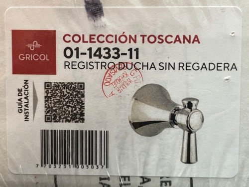 REGISTRO DUCHA TOSCANA 01-1433-11 GRICOL