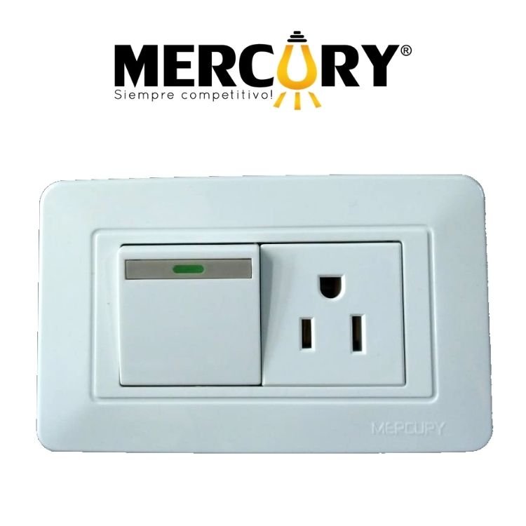 INTERRUPTOR + TOMA CORRIENTE MERCURY