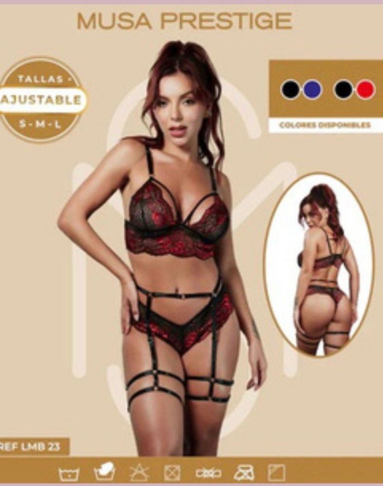 CONJUNTO NEGRO Y ROJO