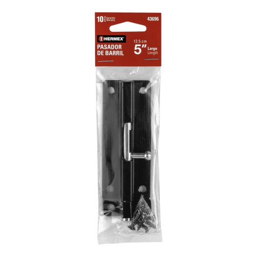 PASADOR DE BARRIL 5 PULGADAS DE ACERO ACABADO NEGRO, HERMEX