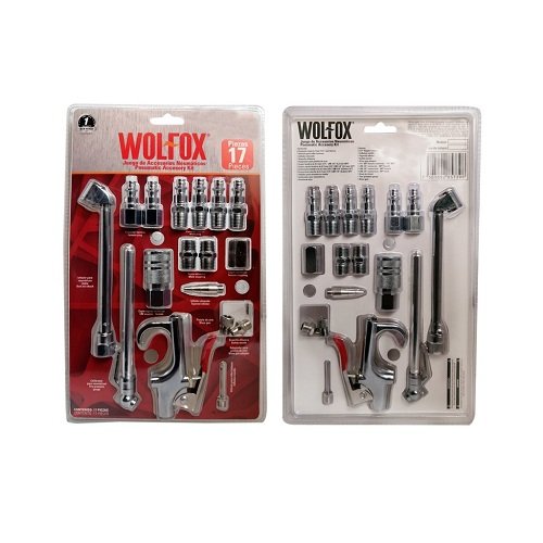 JUEGO DE ACCESORIOS NEUMATICOS 17 PZS, WOLFOX