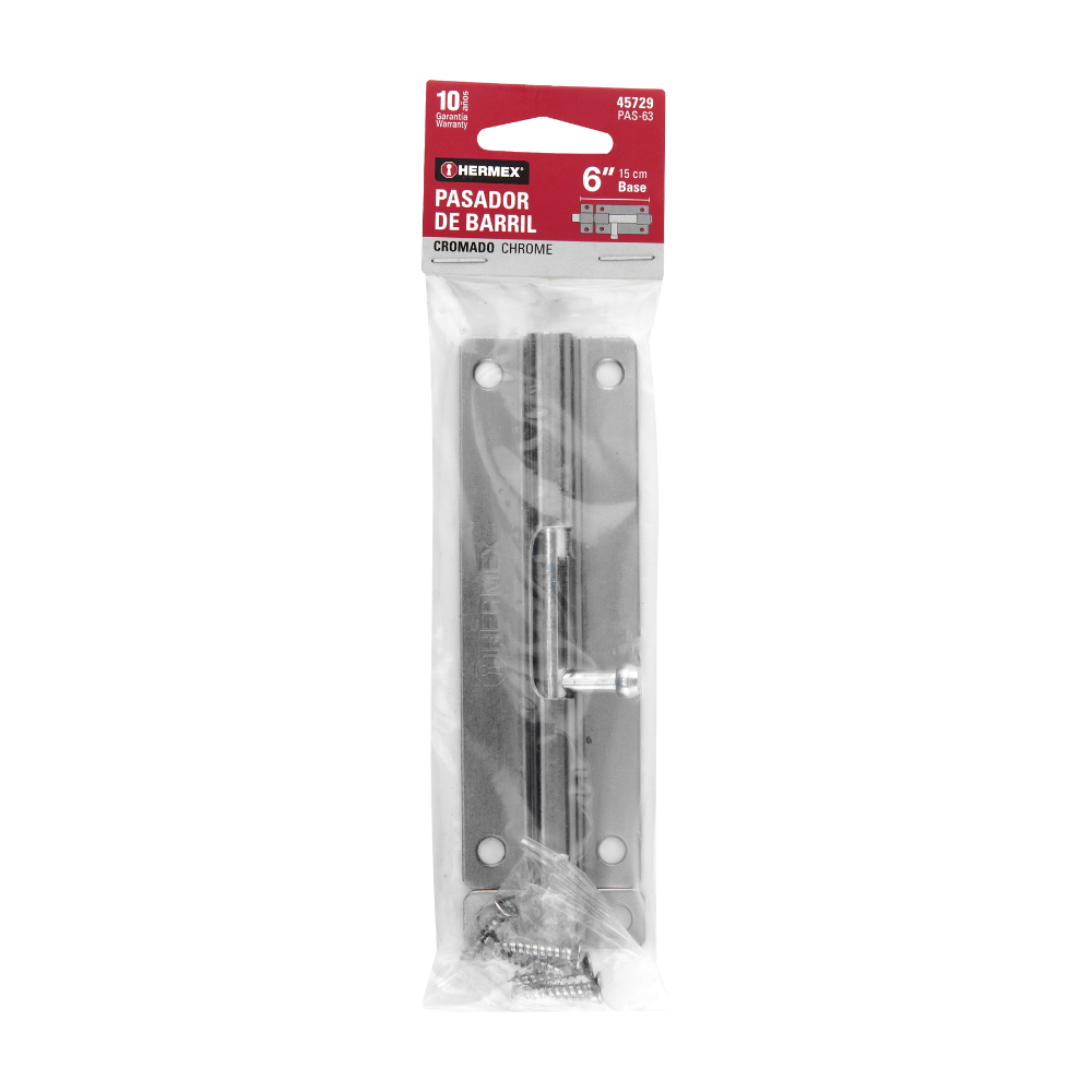 PASADOR DE BARRIL 6 PULGADAS DE ACERO, HERMEX