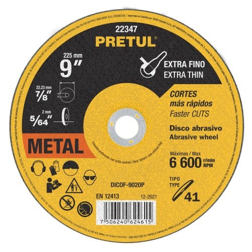 DISCO PARA METAL 9 X 2MM, PRETUL