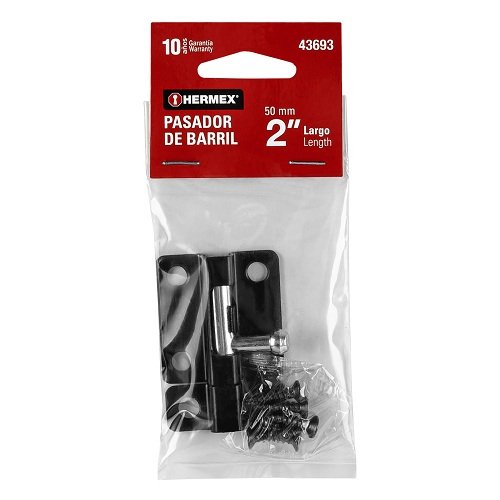 PASADOR DE BARRIL 2 PULGADAS DE ACERO ACABADO NEGRO, HERMEX