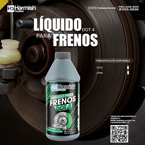 LIQUIDO PARA FRENOS DOT4, 1L, HARMISH