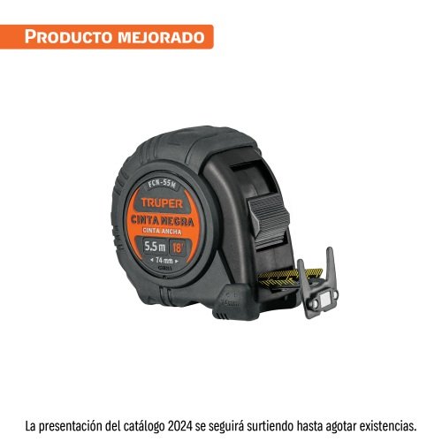 FLEXOMETRO CONTRA IMPACTOS 5.5 ,CINTA NEGRA 25 MM, TRUPER