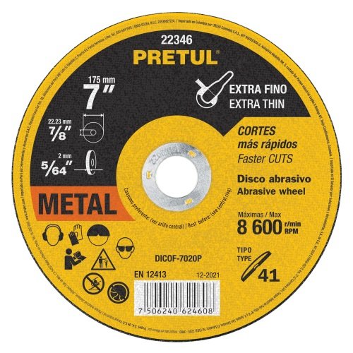 DISCO PARA METAL 7 PULGADAS PRETUL