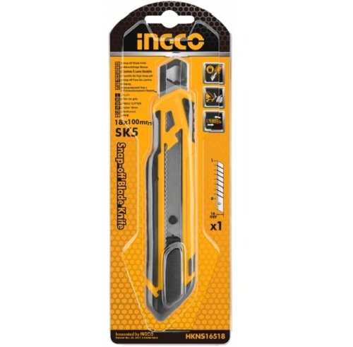 CUTTER RETRACTABLE 5 CUCHILLAS, 19MM X 61MM, INGCO
