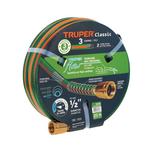 MANGUERA TRUPER 20 MTS CONEXIONES METAL
