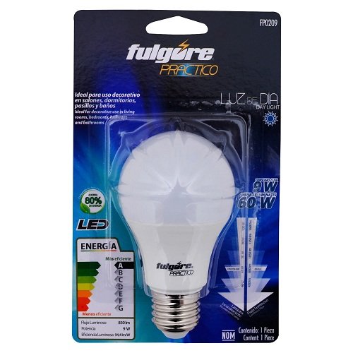 FOCO LED 9W LUZ DIA BASE E27, FULGORE
