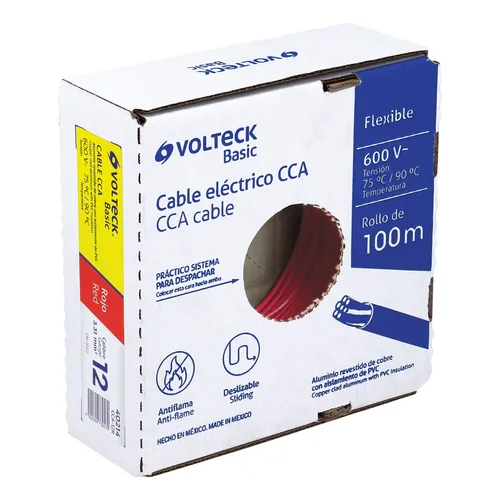 CABLE ELECTRICO VOLTECK CALIBRE 12 CAJA