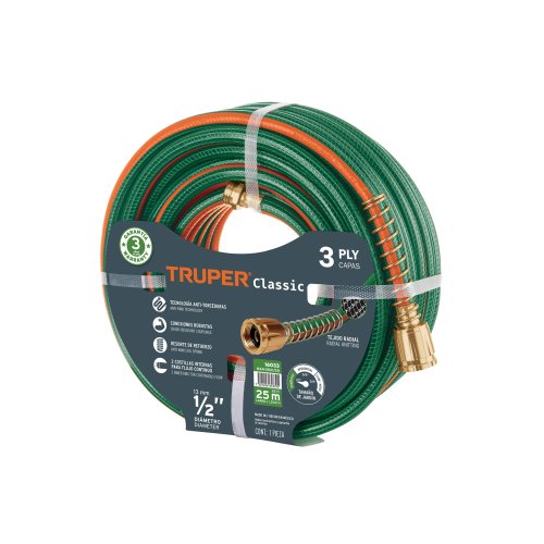MANGUERA TRUPER 25 MTS CONEXIONES METAL