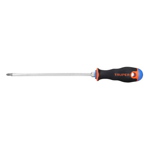 Desarmador de cruz 1/4" x 8" mango Comfort Grip, TRUPER