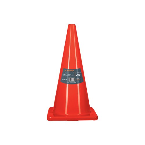 CONO DE PRECAUCION DE 28 PULGADAS DE PVC, TRUPER