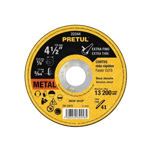 DISCO PARA METAL 4 1/2 PRETUL