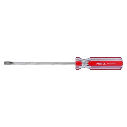 DESARMADOR PLANO 1/4 x 6"  MANGO DE PVC, PRETUL