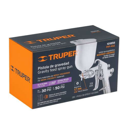 PISTOLA PARA PINTAR LVMP, VASO PLASTICO 1.7 MM, TRUPER