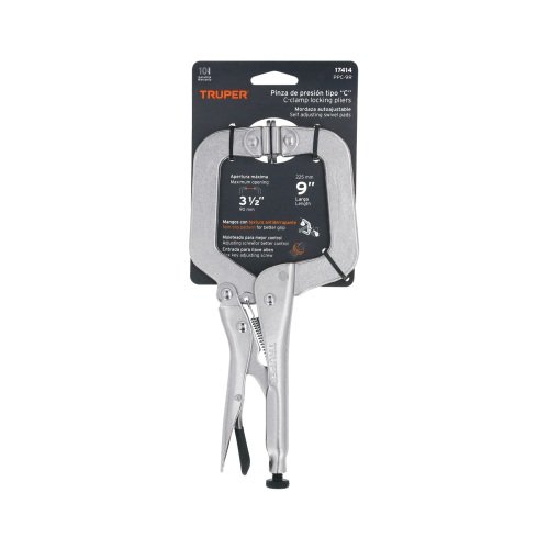 PINZA DE PRESION 9 PULG. TIPO C, CON MORDAZA AUTOAJUSTABLE, TRUPER