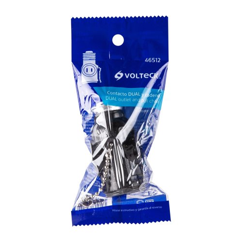 PORTALAMPARA DE BAQUELITA CON CADENA NEGRO VOLTECK