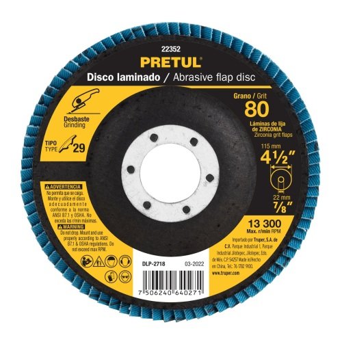 DISCO LIJA 4 1/2, GRANO 80, PRETUL