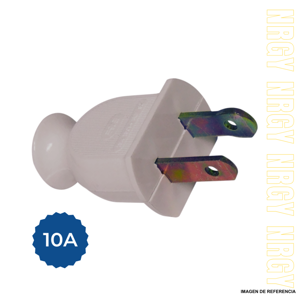 CLAVIJA macho 10A pata plana plastico