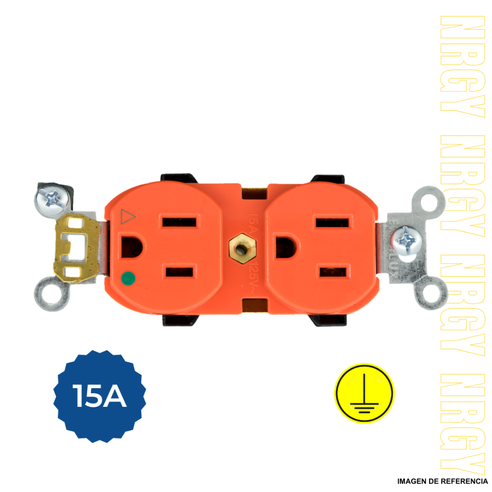TOMA 15A tipo leviton (naranja)