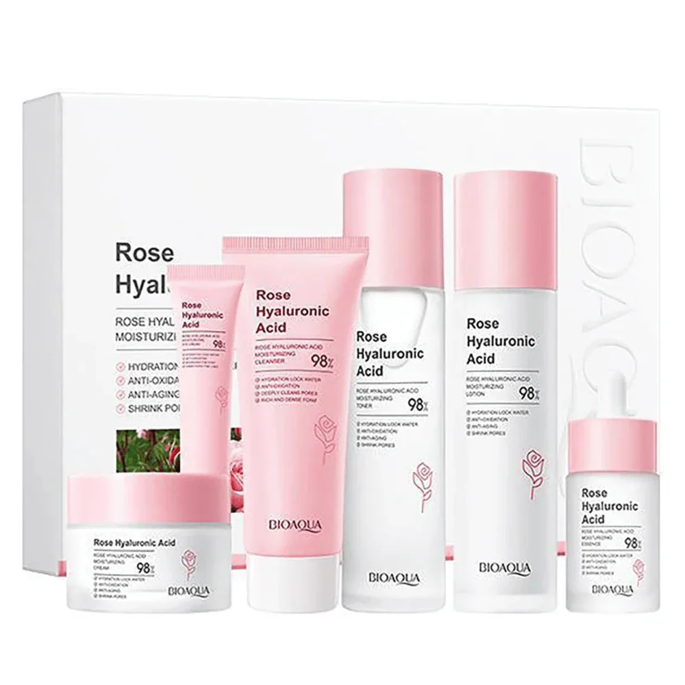 KIT FACIAL X6 ROSAS Y ACIDO HIALURONICO BIOAQUA