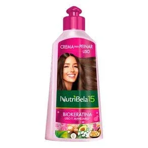 crema para peinar liso, rizos nutribela 15