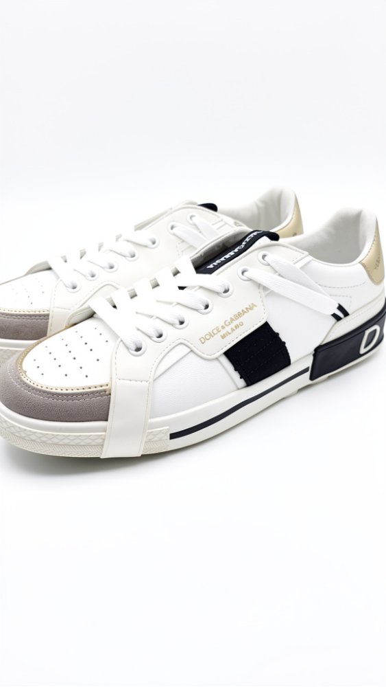 TENIS DOLCE GABBANA BLANCO ORO NEGRO #6.5