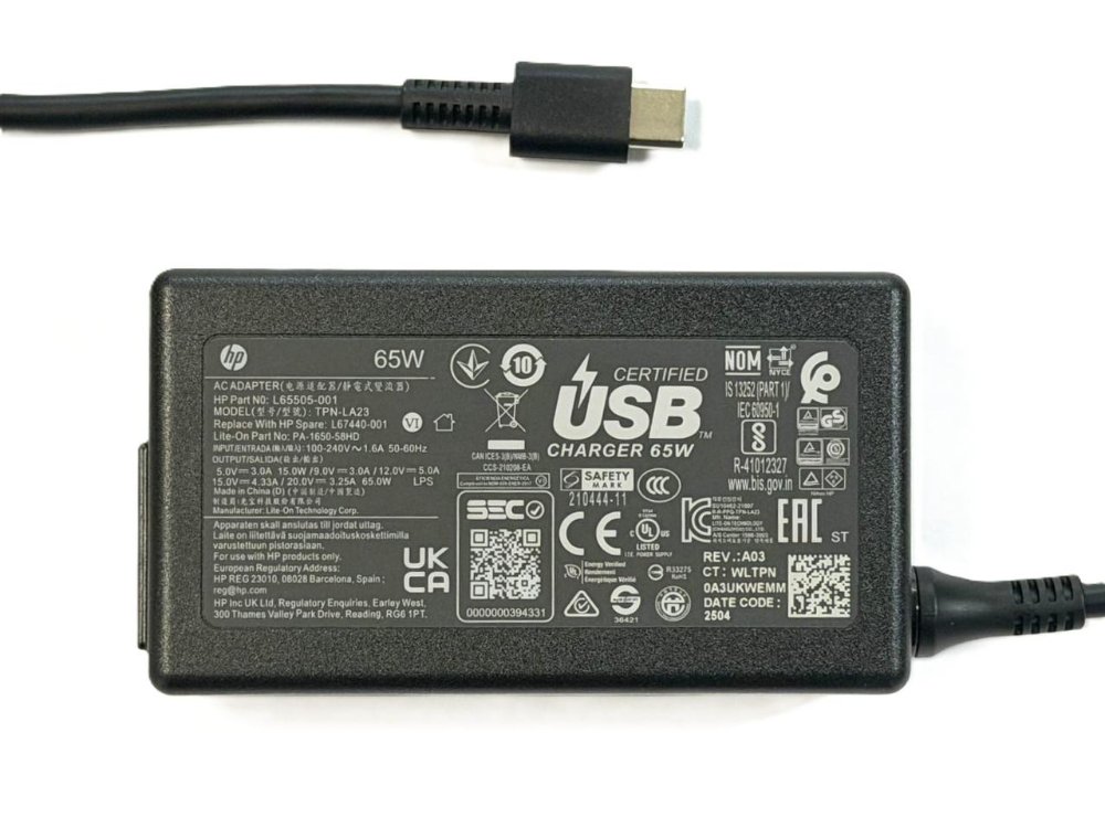 Cargador de laptop HP, 45W USB C