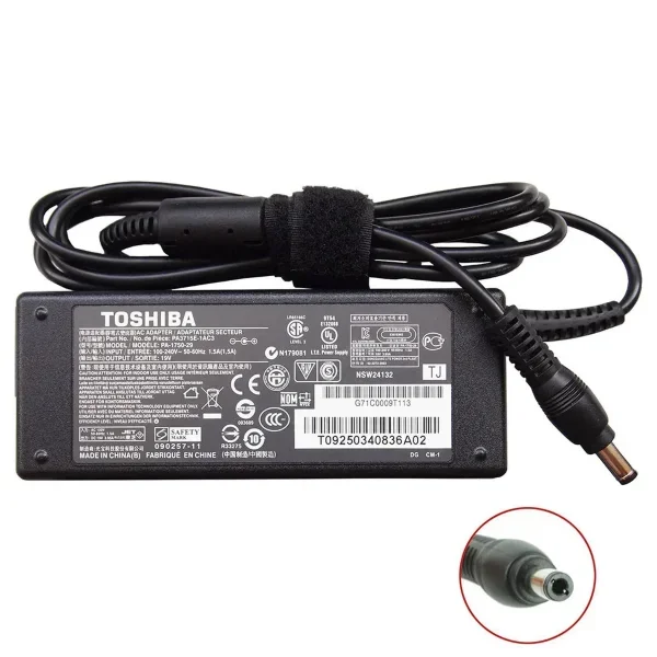 Cargador de Laptop Toshiba, PA37140, 65W, Conector de Punta 5,5*2,5mm
